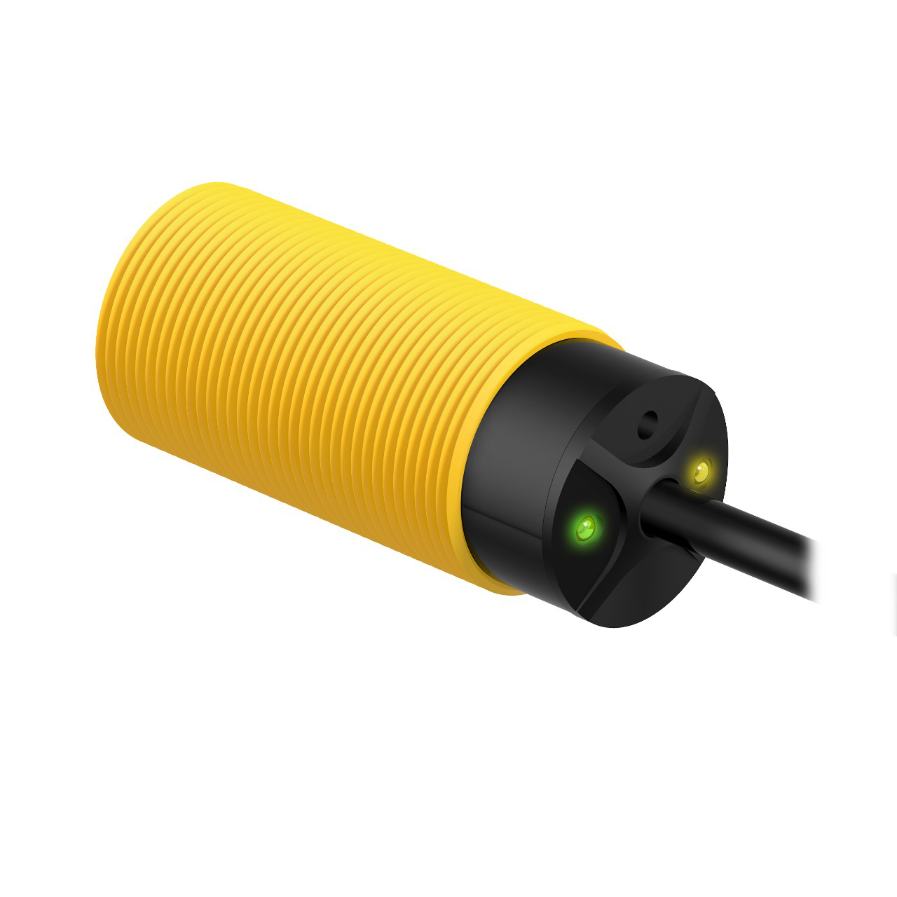 Banner Engineering Photoelectric Sensor; Opposed - Receiver; 30mm Barrel; 60m Range; 10-30VDC; PNP; LO/DO Configurable; 30 ft. Potted Cable